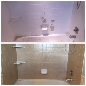 Stone Coating on the tile and bathtub refinished